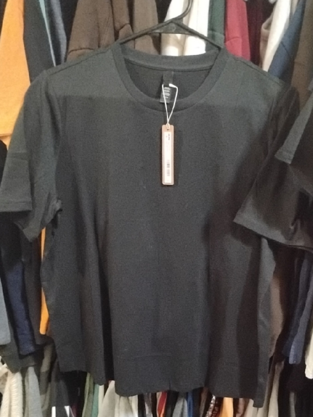 NWT SKIMS Onyx (Black) Poly Cotton Jersey T-Shirt Size Large